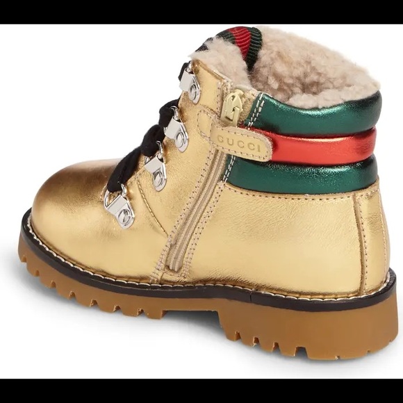 🔥GUCCI🔥 Kids Jonathan Faux Fur Metallic Boot - Picture 11 of 11